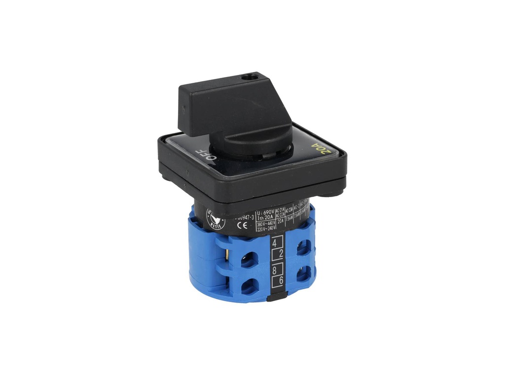 LW26-16-3P — INTERRUPTOR ROTATIVO 20A, 3 POLOS OFF-ON440V, 48X48mm