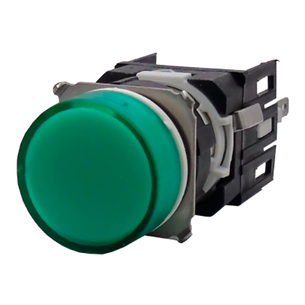 D090YXY — LAMPARA PILOTO 16mm CON LED, 24VCA/CD RESTADO NDO VERDE