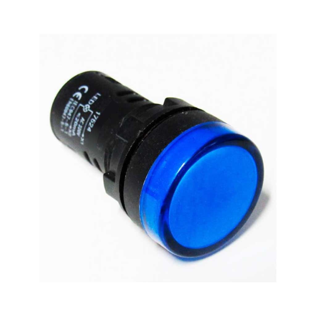 TP-LI22-B — LAMPARA PILOTO LED AZUL 22mm 220VCA PLASTICO *NO SON A PRUEBA DE EXPLOSION*