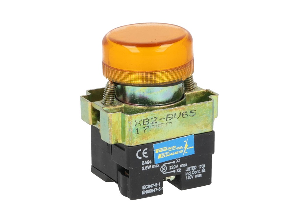 TP-LI22M-Y — LAMPARA PILOTO METAL LED AMARILLO 22mm220VCA