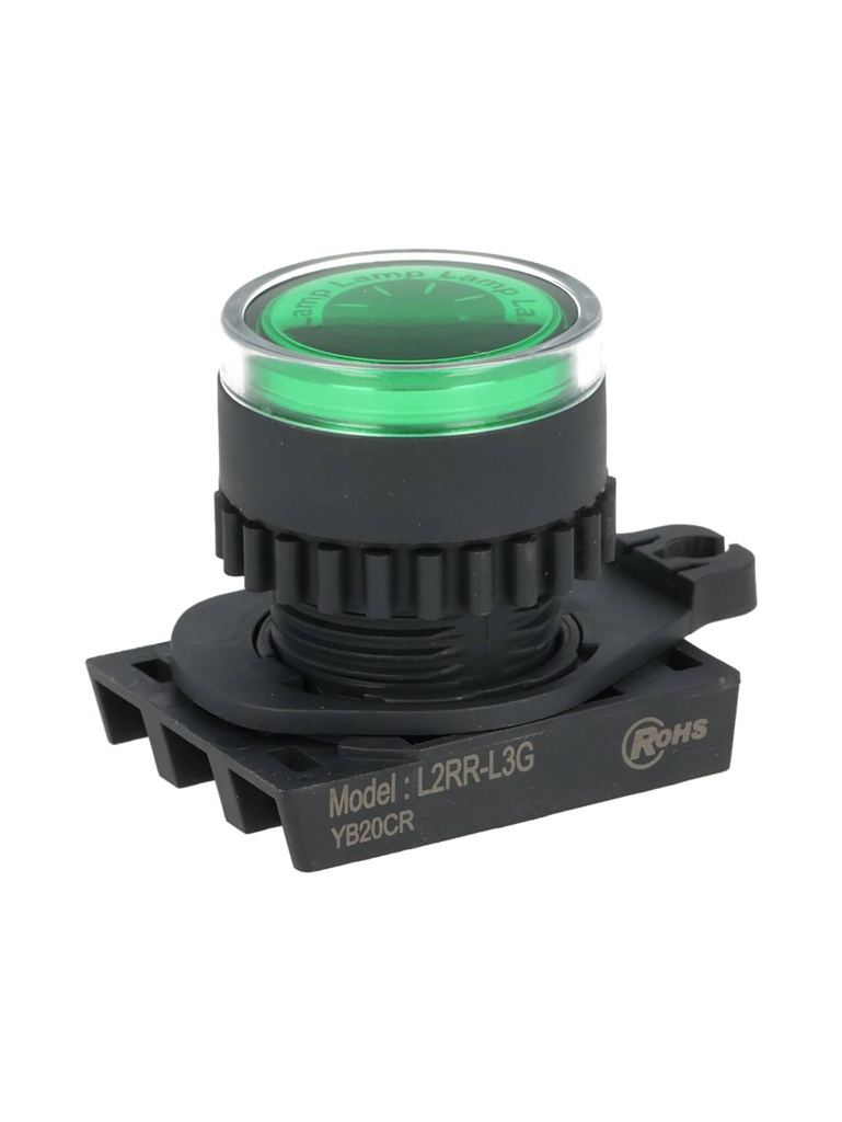 L2RR-L3G — LAMPARA PILOTO RASANTE LED VERDE 22MM