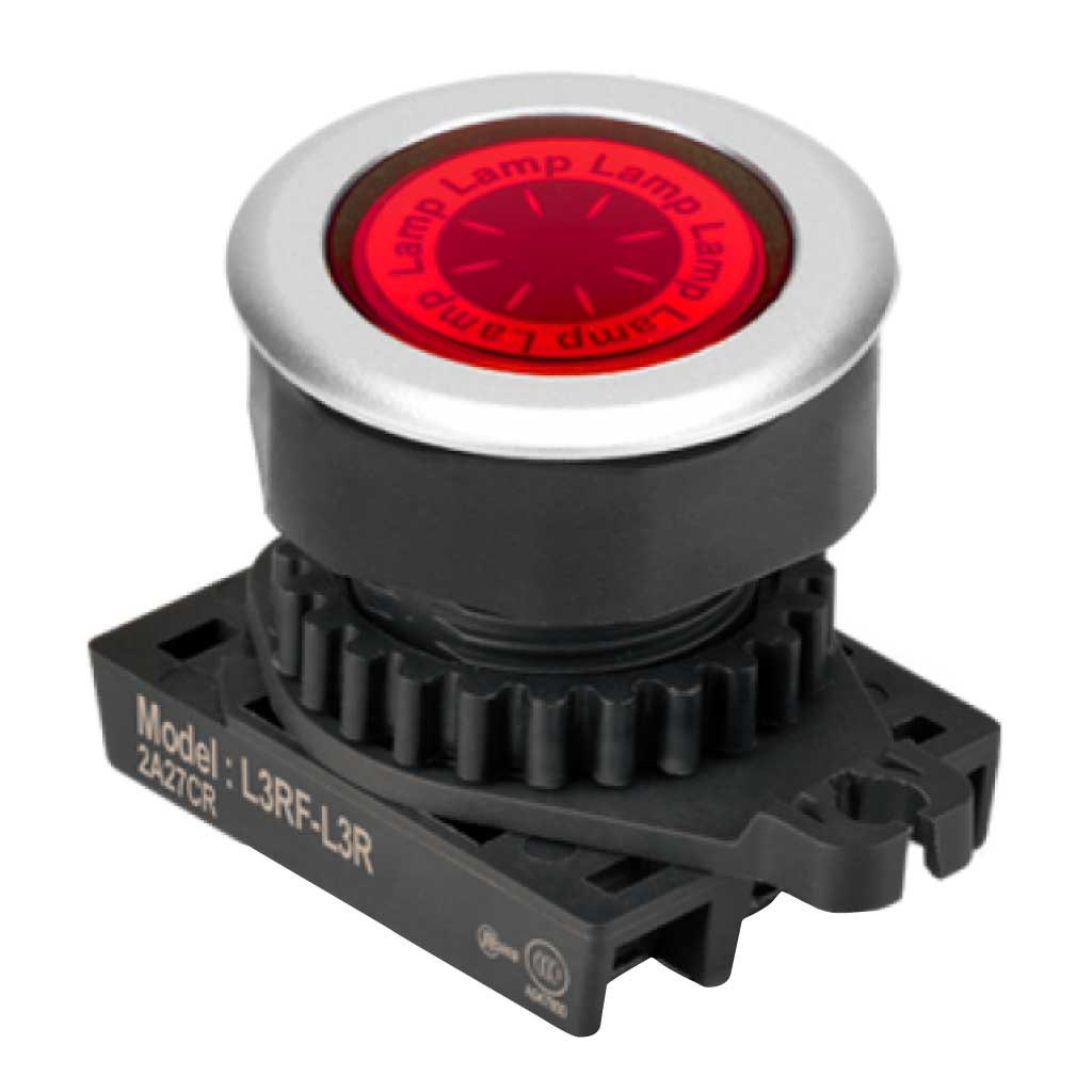 L3RF-L3R — LAMPARA PILOTO RASANTE ROJO, 30mm110VCA/10A, 250VCA/6A