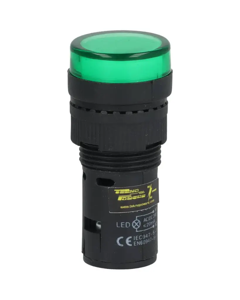 TP-LI16-G24 — LAMPARA PILOTO TIPO LED 24VDCON AC ø 16mm, COLOR VERDE *NO SON A PRUEBA DE EXPLOSION*