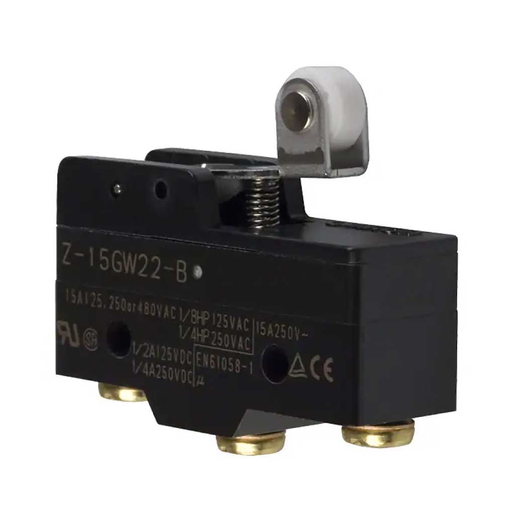 Z15GW22B — MICROSWITCH PALANCA CORTA CON RODILLO 15A125V