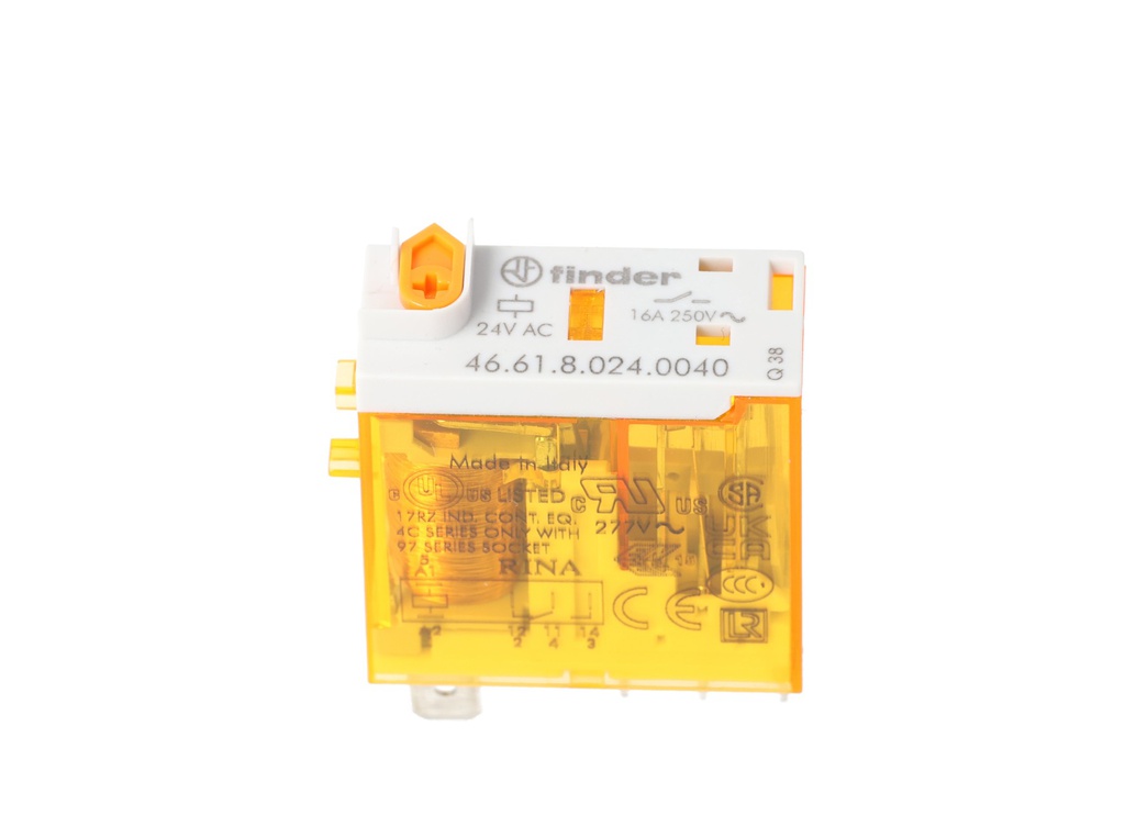 466180240040 — MINI-RELE INDUSTRIAL 24VCA 1P2T 8-16AMP.