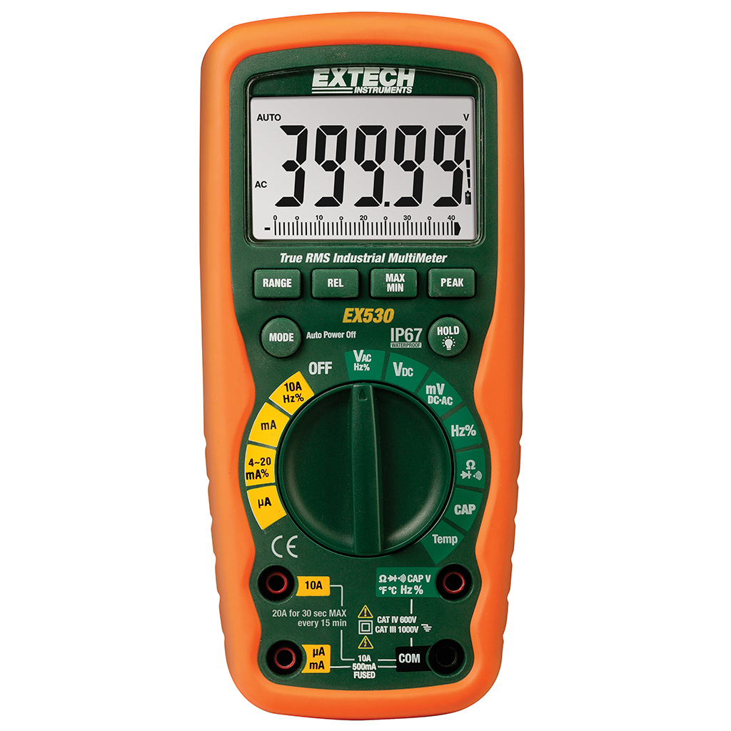 EX530A — MULTIMETRO USO INDUSTRIAL, RMS, A PRUEBA DE AGUA NORMA IP67, ALTA PRECISION