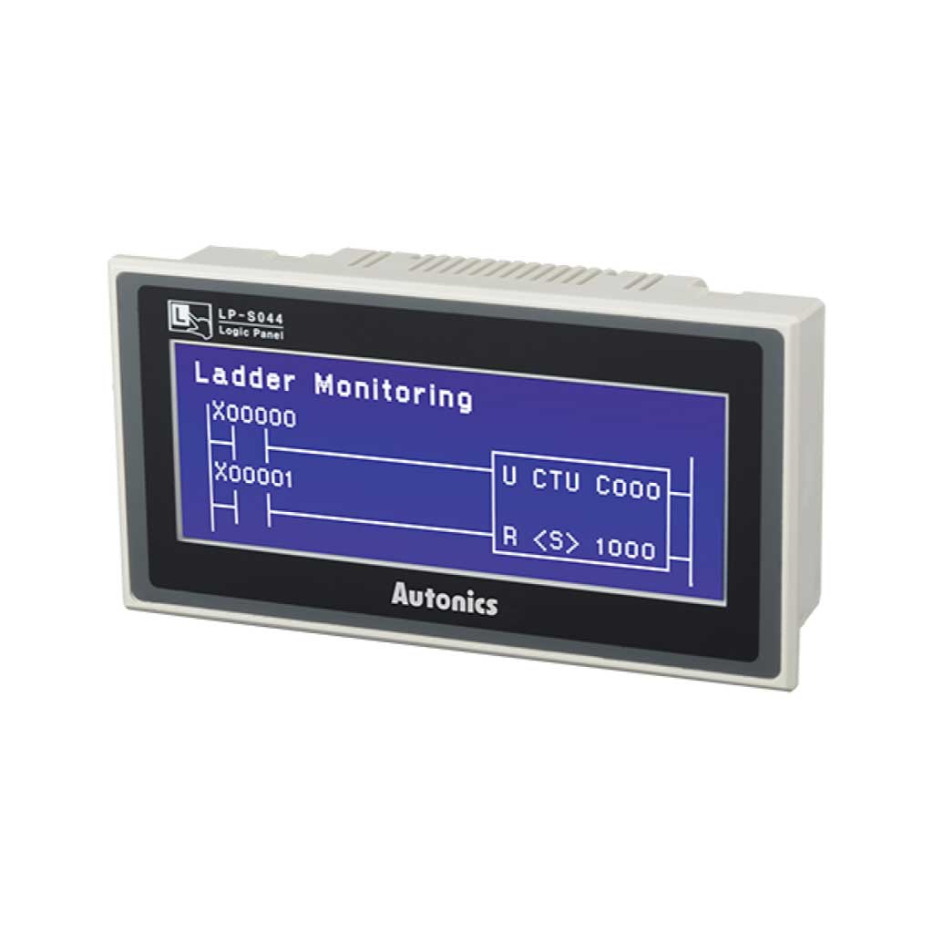 LP-S044S1D0C5RA — PANTALLA LOGICA (GRAPHIC PANEL+PLC) 4.4 MONO (AZUL Y BLANCO) , RS232C Y RS422 24VDC, IN 16 PUNTOS, OUT 16 PUNTOS RIBBON CABLE CONNECTOR