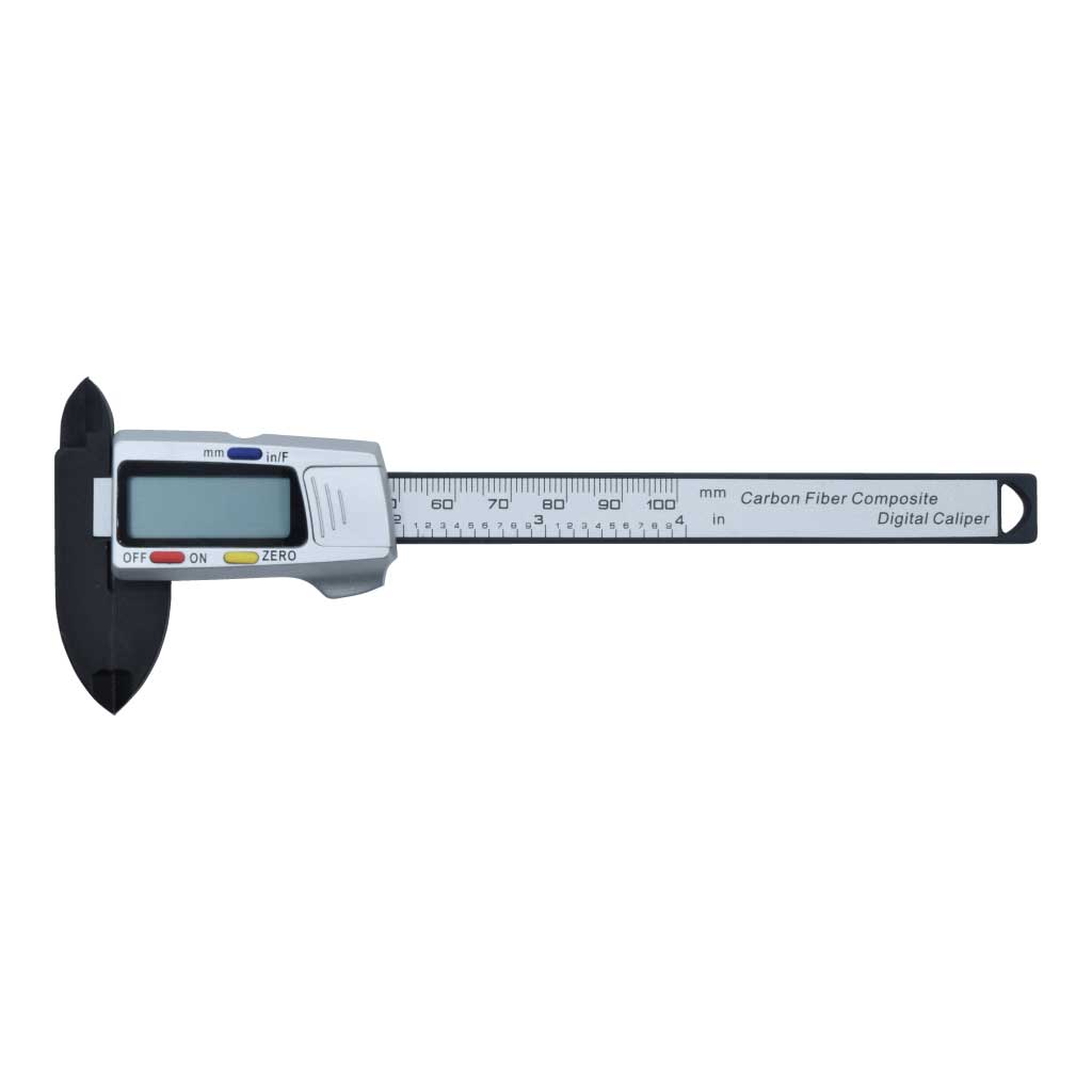 DCCF104 — PIE DE REY (VERNIER) 4 F.CARBONO, FRACCIONAL, AUTO-OFF/AUTO-ON, mm, PULG, DIGITAL.