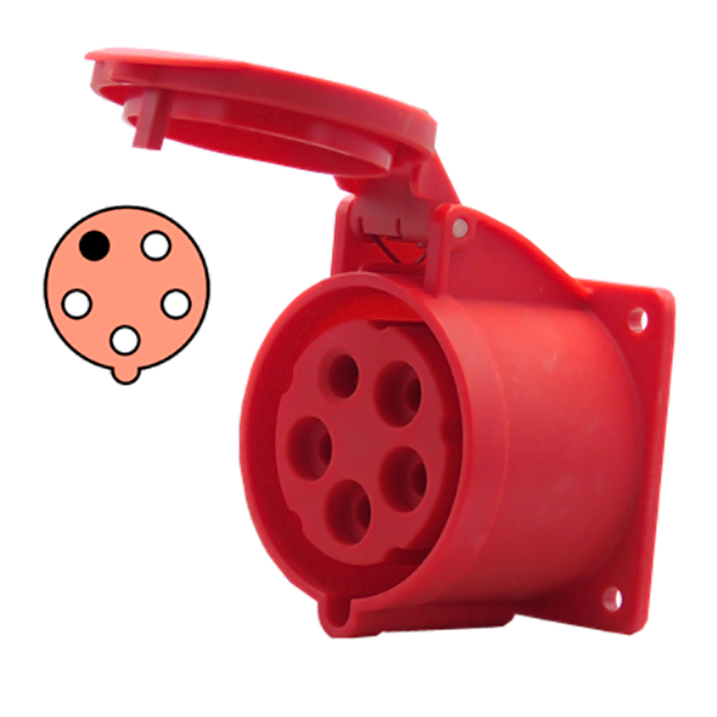 F51S400 — RECEPTACULO ANGULO 16A 440-460V 3P+N+G