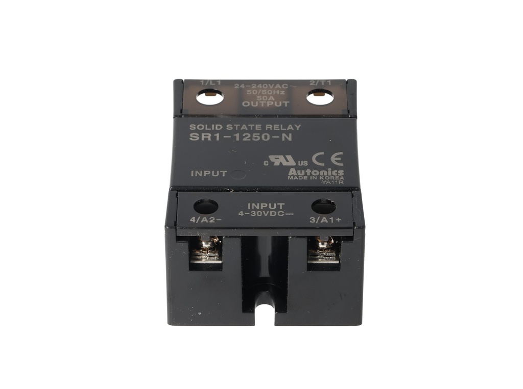 SR1-1250-N — RELEVADOR ESTADO SOLIDO 24-240VCA, ENTRADA 4-30VCD 50A