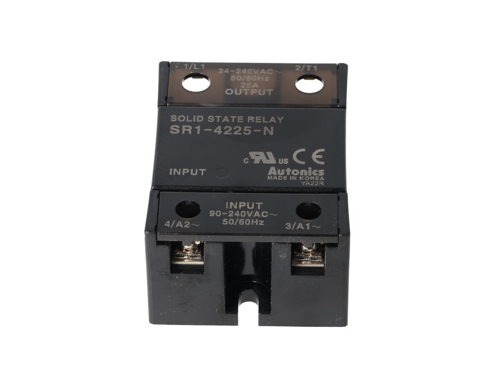 SR1-4225-N — RELEVADOR ESTADO SOLIDO 24-240VAC, ENTRADA 90-240VAC, 25A, CRUCE EN CERO, MONTAJE DISIPADOR O PLACA