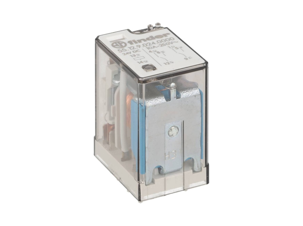 551290240000 — RELEVADOR sin enclavamiento 2 polos bobina 24V dc 10A Montaje en PCB