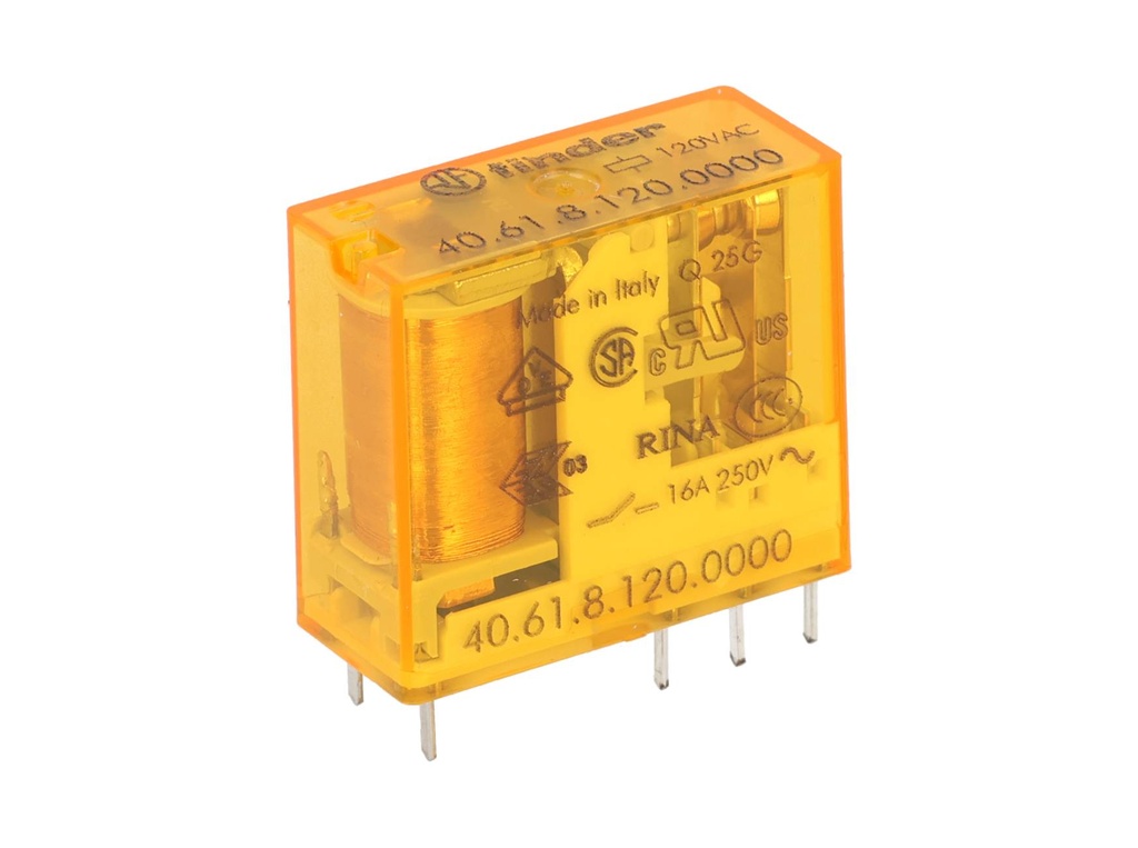 406181200000 — RELE 120VCA 1P2T 16AMP.