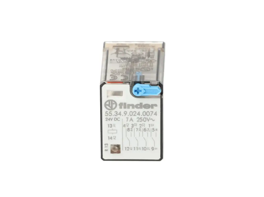 553490240074 — RELE C/LED 24VCD 4P2T 10AMP.