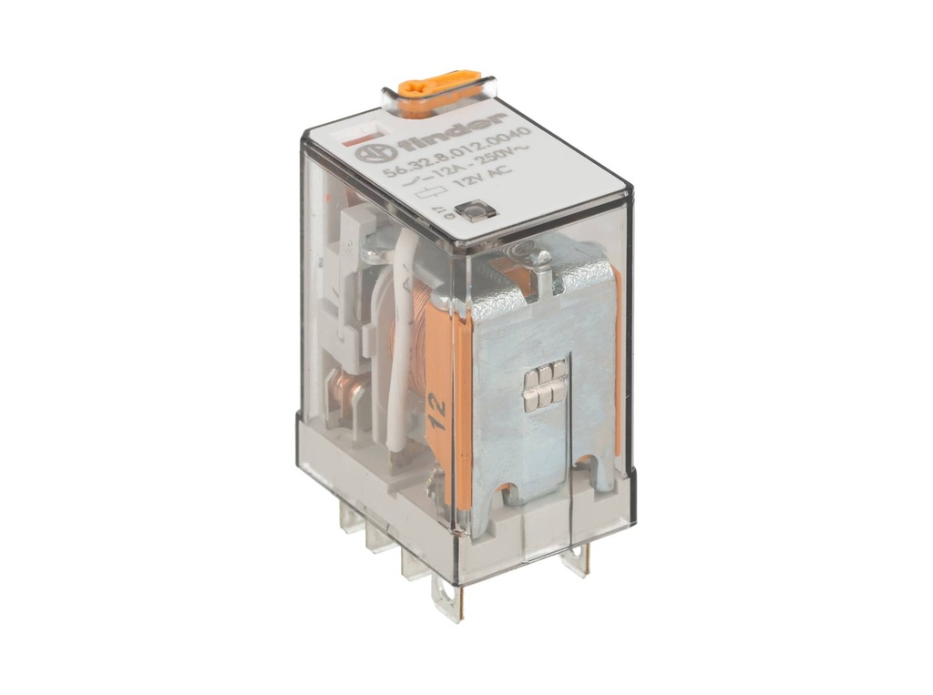 563280120040 — RELE FASTON 12VCA 2P2T 12AMP.