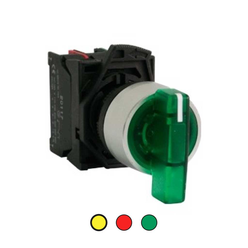 BKJ2565 — SELECTOR 2 POS.1NA/1NC 22mm LED AMARILLOCAPACIDAD DE CONTACTOS CA110-660/15A, CD110/6A *NO SON A PRUEBA DE EXPLOSION*