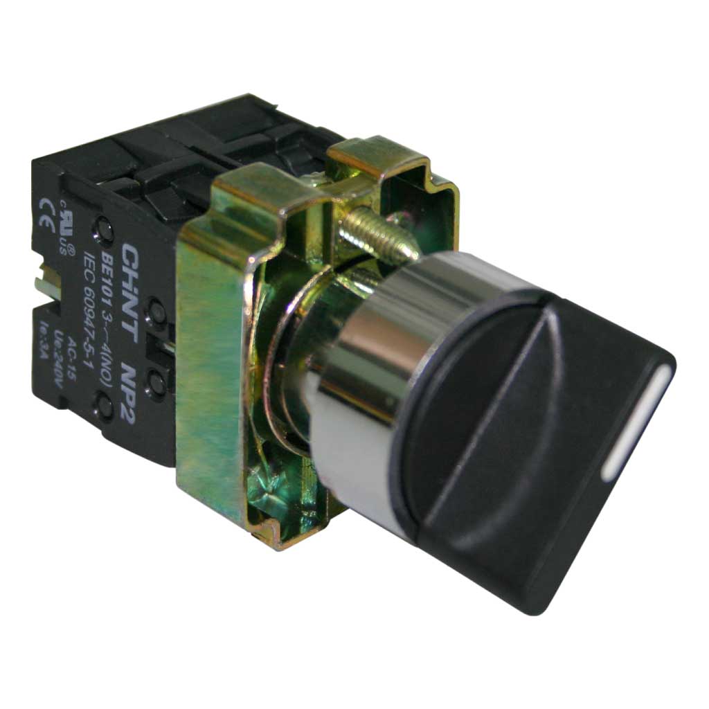 NP2-BD33 — SELECTOR 3POS.MANETA CORTA 2NA 22mm10A400V AC1 *NO SON A PRUEBA DE EXPLOSION*