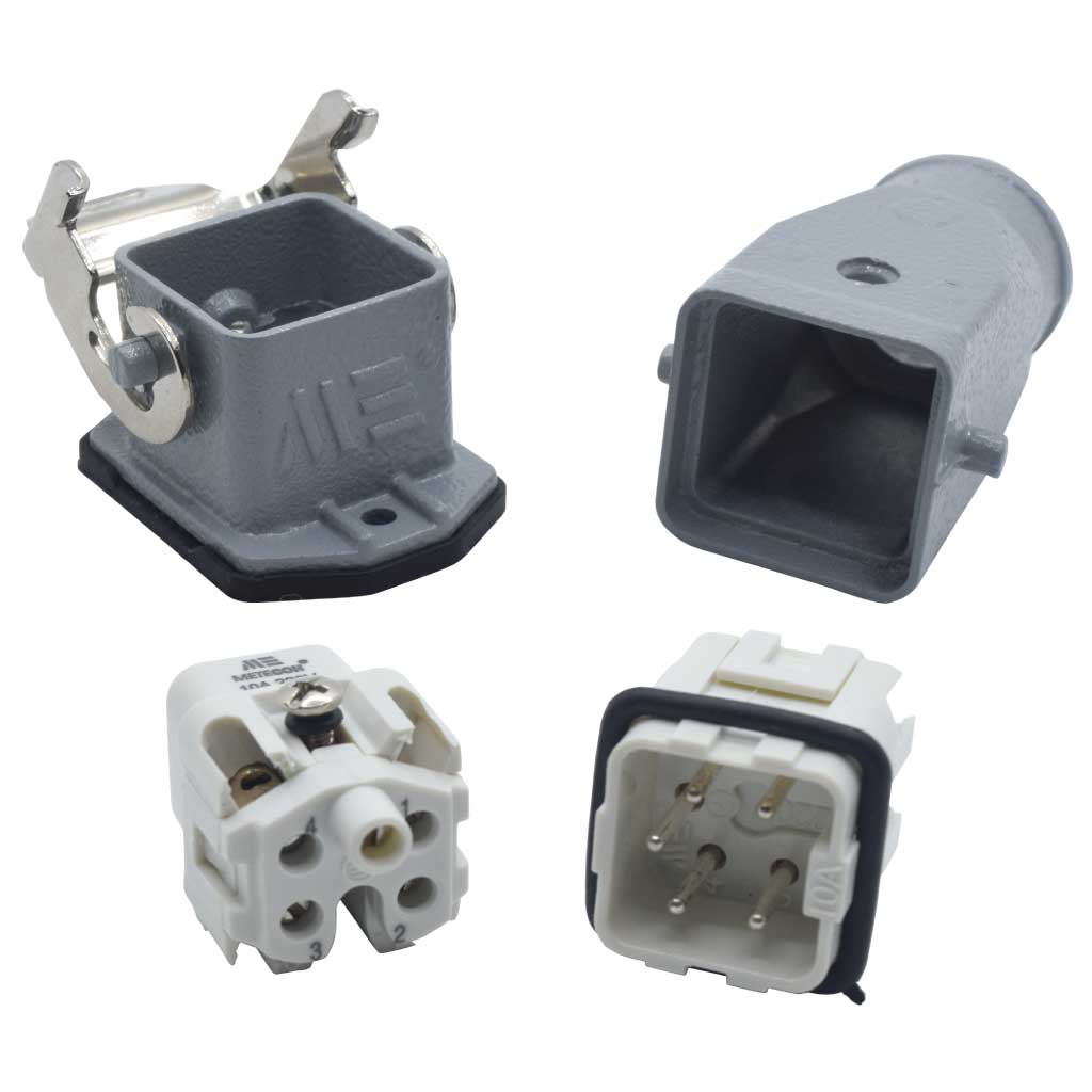 CISET4PM — SET CONECTOR INDEPENDIENTE MACHO HEMBRA 4 POLOS+TIERRA M20, RECTO, 10AMP. 240VCA