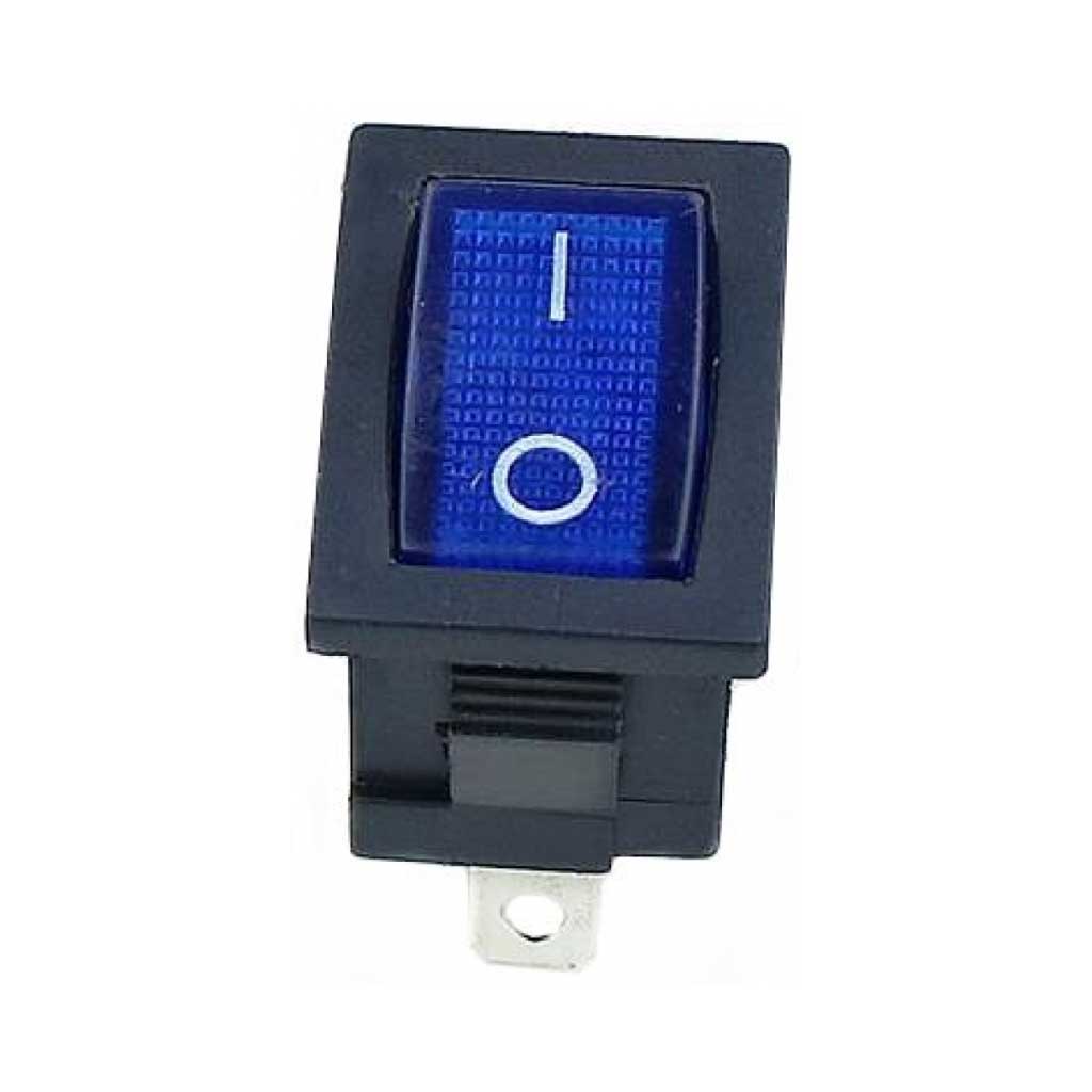 TP-KCD-BL — SWITCH ILUMINADO AZUL 1P 1T, 6A/250VCA10A/125VCA, 12.5X18mm 4 TERMINALES, CICLOS: 10, 000