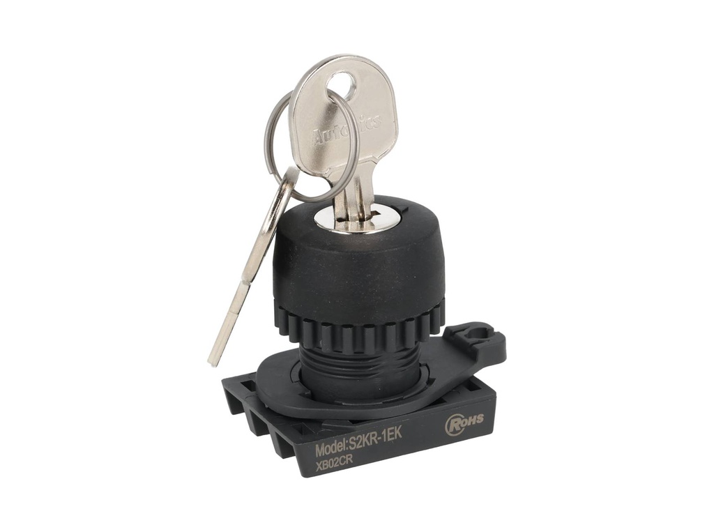 S2KR-1EK — SWITCH SELECTOR CON LLAVE, ,  22mm 2 POS. MOMENTANEO, QUITAR LLAVE AL CENTRO