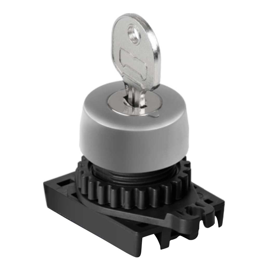 S2KR-4BK — SWITCH SELECTOR CON LLAVE, 22mm, 3 POSICIONES MANTENIDO, QUITAR LLAVE EN IZQ. O DER.