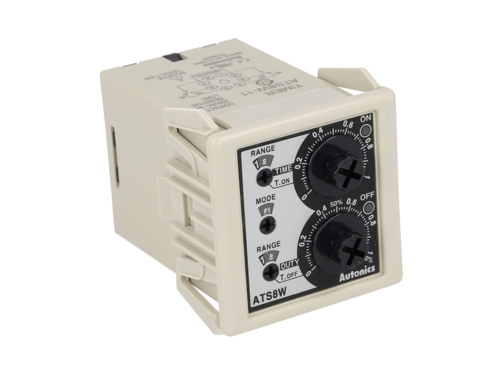 ATS8W-11 — TEMPORIZADOR DOBLE MULTIRANGO 0.1 SEGUNDOS-10HORAS, 8 PINES
