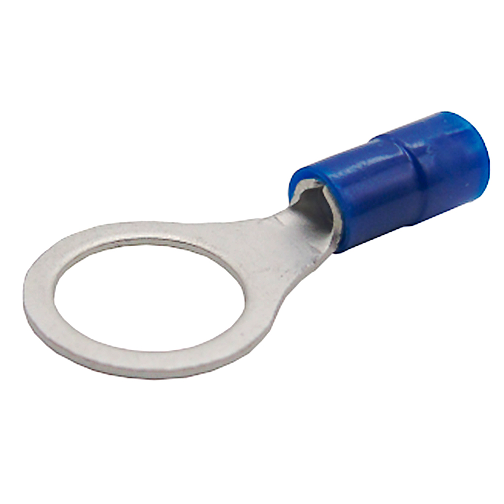 V70RK004015 — TERMINAL AISLADA TIPO OJILLO/ANILLO AWG16-14 INTERIOR 0.41 (10.5mm) , EXTERIOR 0.55 (14mm) AZUL