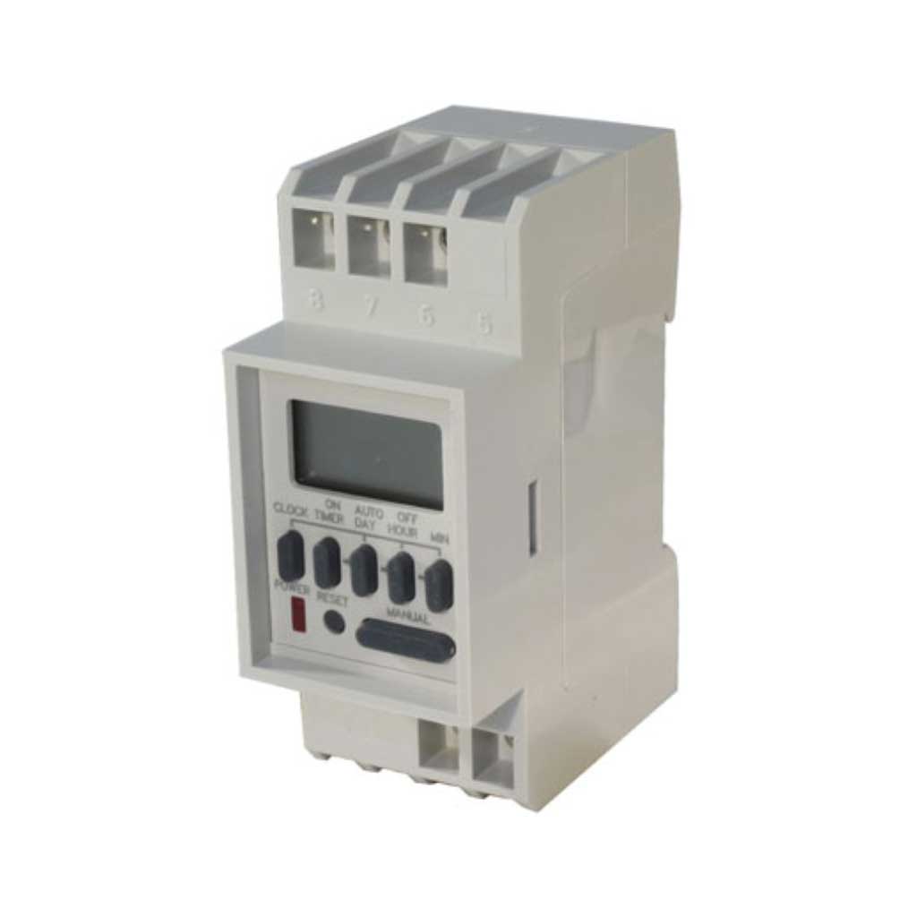 TP-TM848-1 — TIMER D SEMANAL, 120VCA, 8/ON-8/OFF 1CON 16AMP./AC1, 3AMP./AC2, BAT.RESP.36H, DIN RIEL