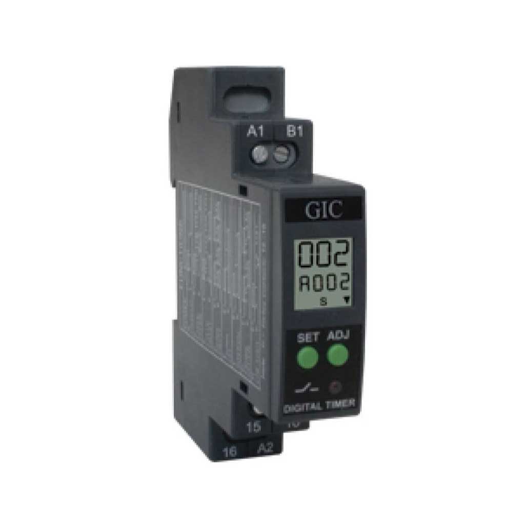 V0DDTS — TIMER D 3 DIGITOS MULTIFUNCIONAL CICLICOOFF/ON, ON/OFF, ONE SHOT, ALIMENTACION; 24-240V CDE CA, RANGO 0.1S A 999H, SALIDA RELAY 8A 240VCA/24VCD, MONTAJE EN BASE Y RIEL DIN.