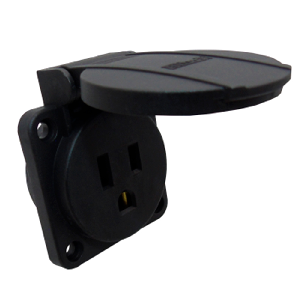 UL12500 — TOMA CORRIENTE COLOR NEGRO, MONTAJE PANEL