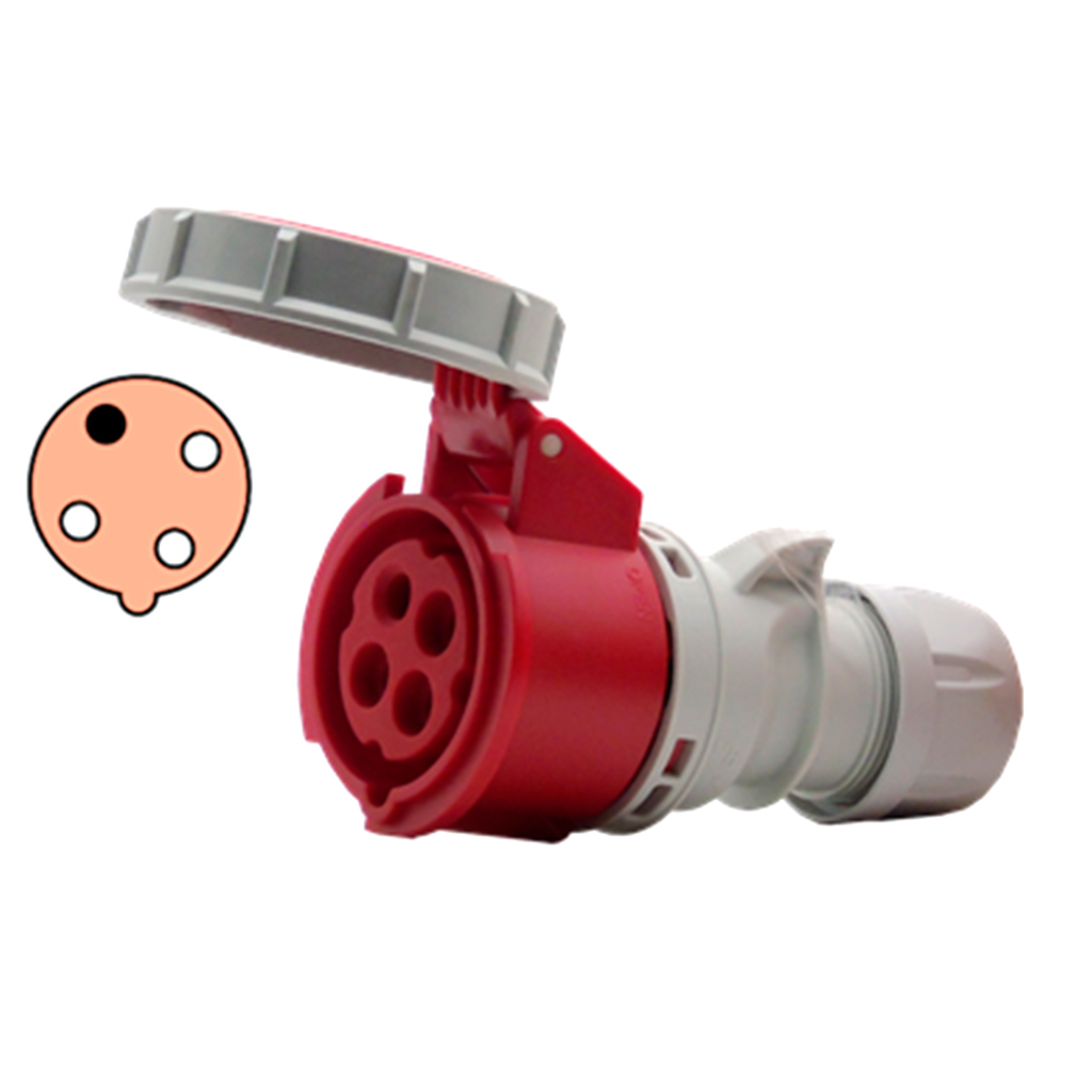 K41S45 — TOMA TIPO GLANDULA 16AMP 440-460V 3P+TIP67