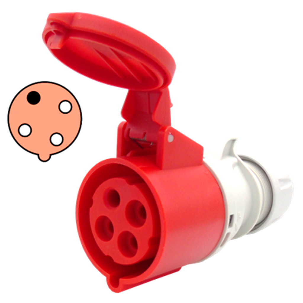 K41S40 — TOMA TIPO GLANDULA 16AMP 440-460V 3P+TIP44