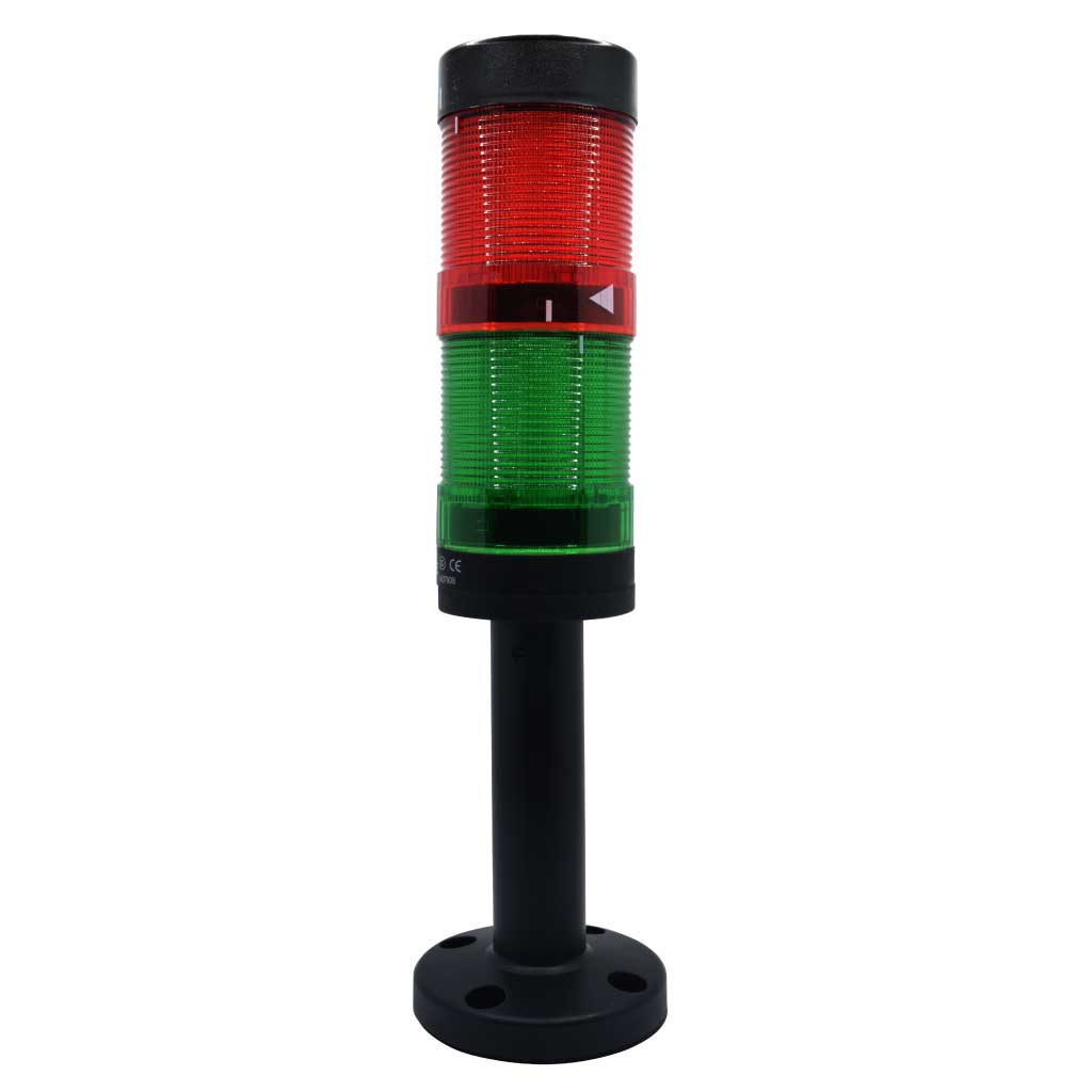 501-L01RG220 — TORRETA 50mm 220VCA, LED FIJO ROJO VERDEY POSTE 11 CM, 