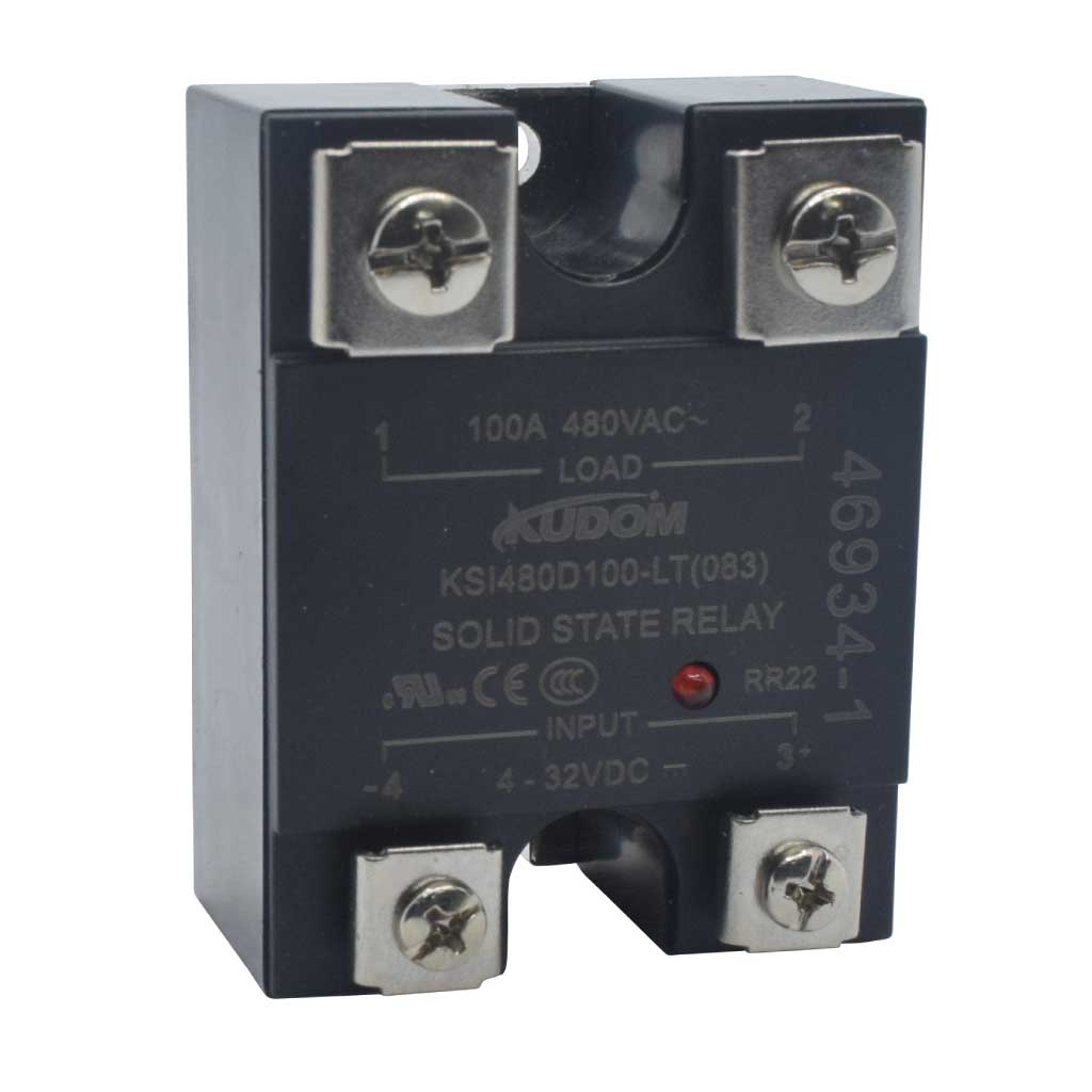 KSI480D100-LT — RELEVADOR ESTADO ESTADO IDO 100A/480VCA VOLT CONTROL 4-32VCD, CRUCE POR CERO, CON LED INDICADOR, DOBLE SCR