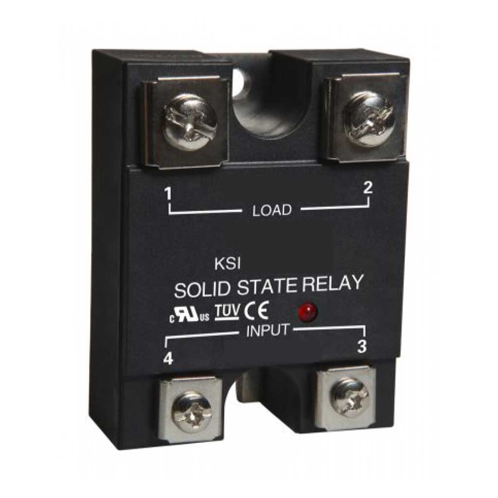 KSI480A40-L — RELEVADOR ESTADO SOLIDO 40A/480VCA, VOLT CONTROL85-280VCA, PARA CARGA RESISTIVAS CON LED INDICADOR, CRUCE POR CERO, SALIDA DOBLE SCR
