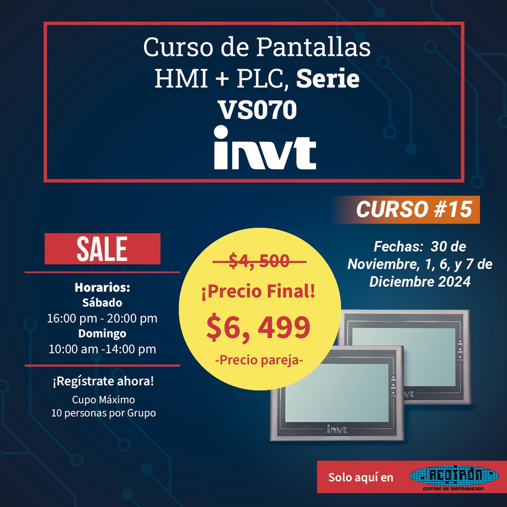 CURSO Pantallas HMI + PLC básico - 2024                 *Precio por pareja*