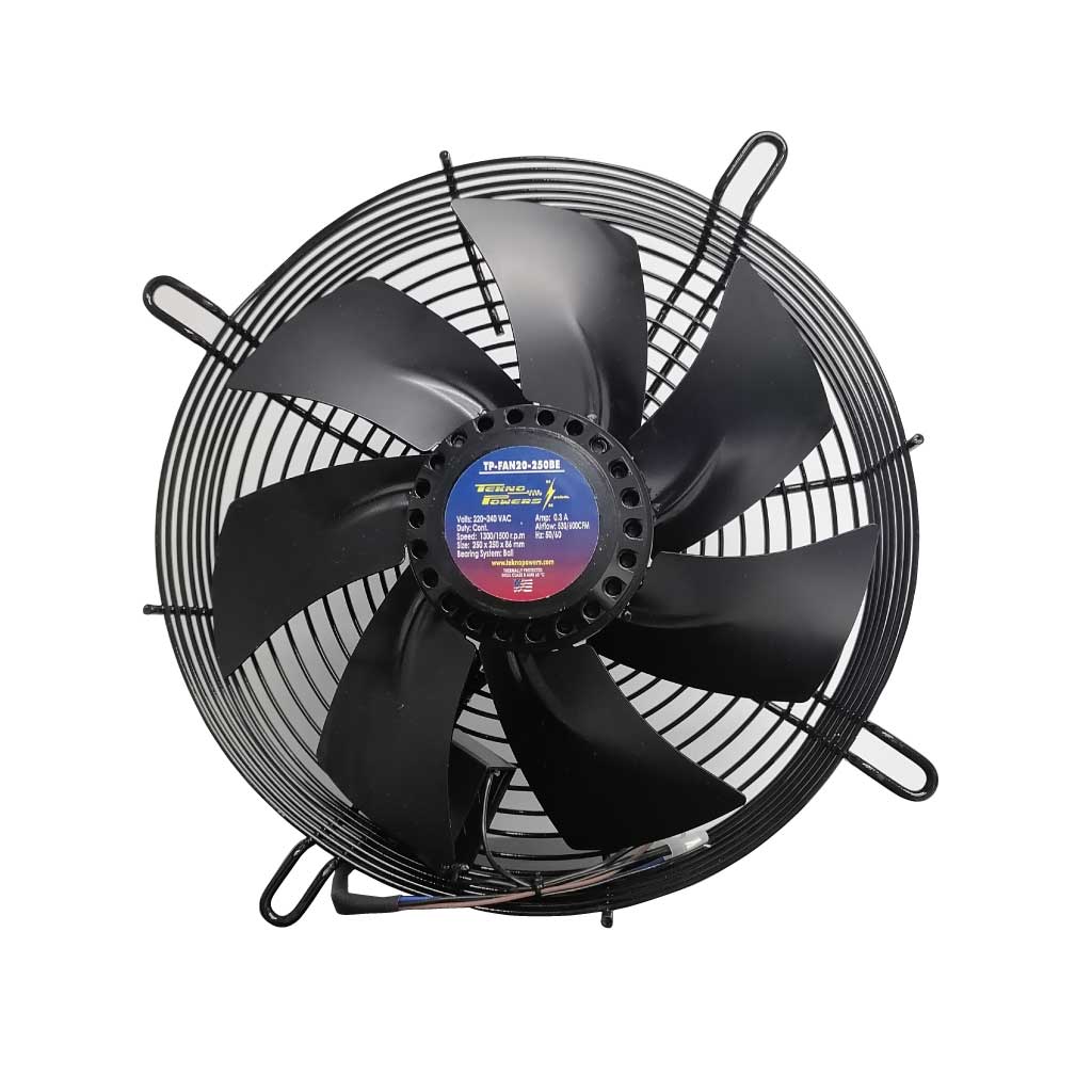 TP-FAN20-250BE — VENTILADOR CON BALERO 220VCA 250X250X86mm1300-1500RPM, CFM=530/600