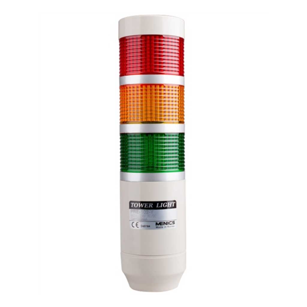 PRE-301-3 — TORRETA IND 3 COLORES 56MM 12VCA/CD