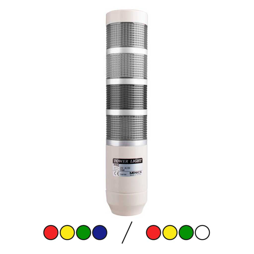 PRE-402-4 — TORRETA IND 4 COLORES 56MM 24VCA/CD