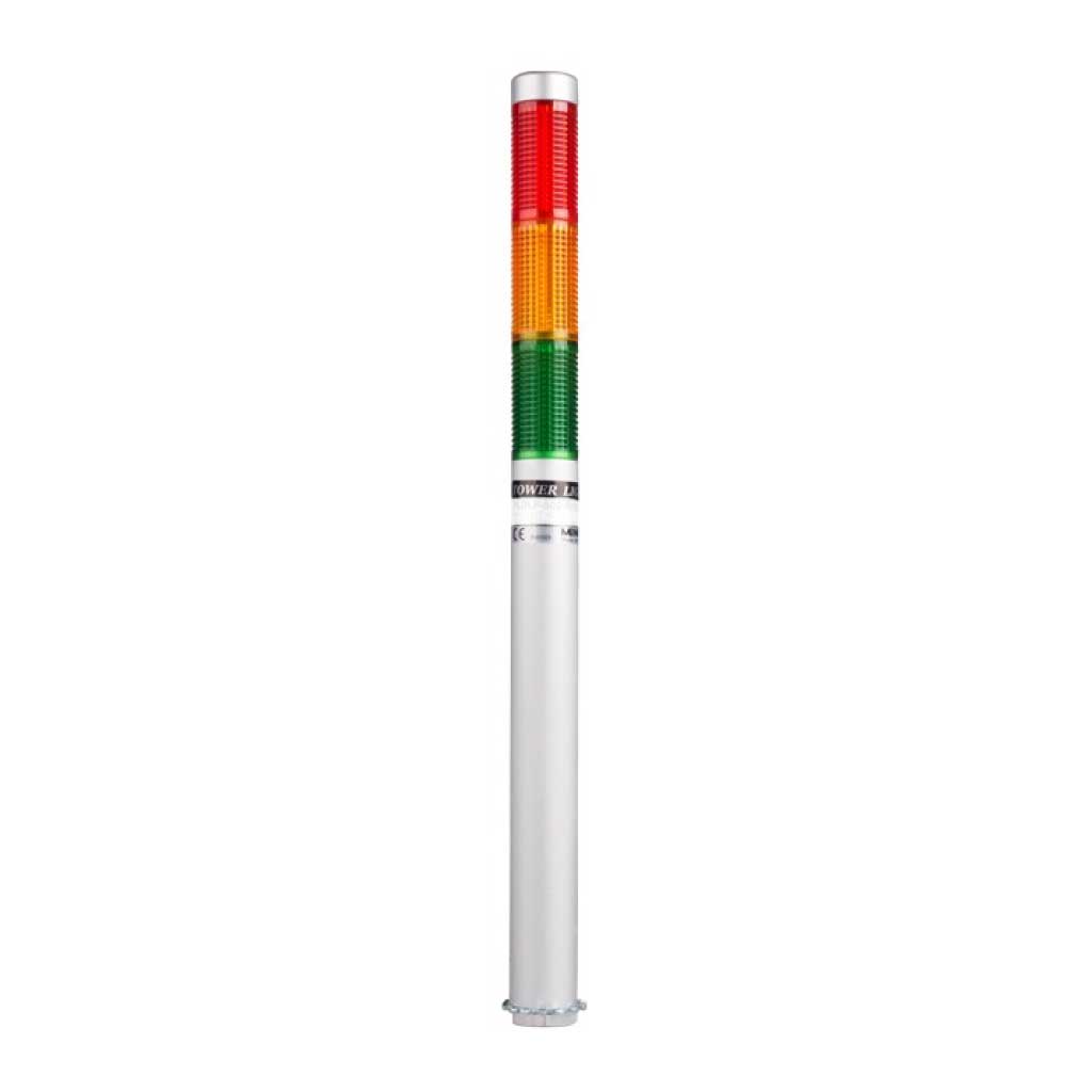 PLDL-302-RYG — TORRETA IND CON LED 25mm 24VCA/CD 3 COLORES POSTE 200mm