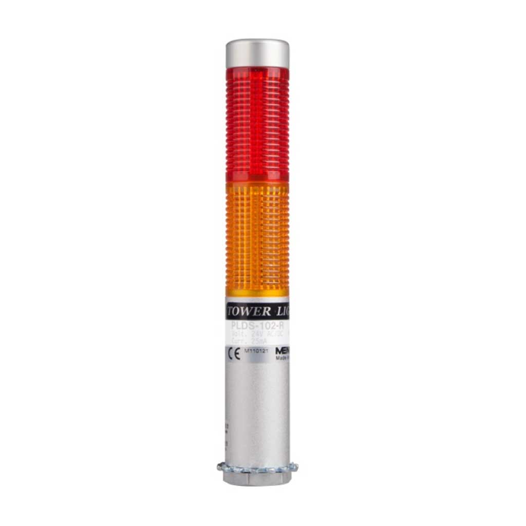 PLDS-202-RY — TORRETA IND CON LED 25mm 24VCA/CD ROJO/AMARILLO POSTE 65mm