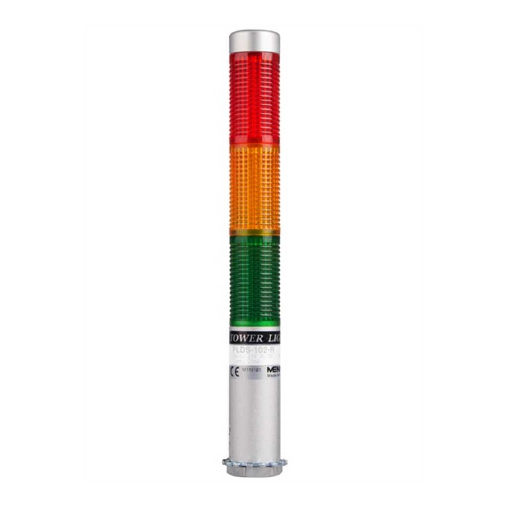 PLDSF-301-RYG — TORRETA IND CON LED 25mm FLASH 24VCA/CD ROJO/AMARILLO POSTE 65mm