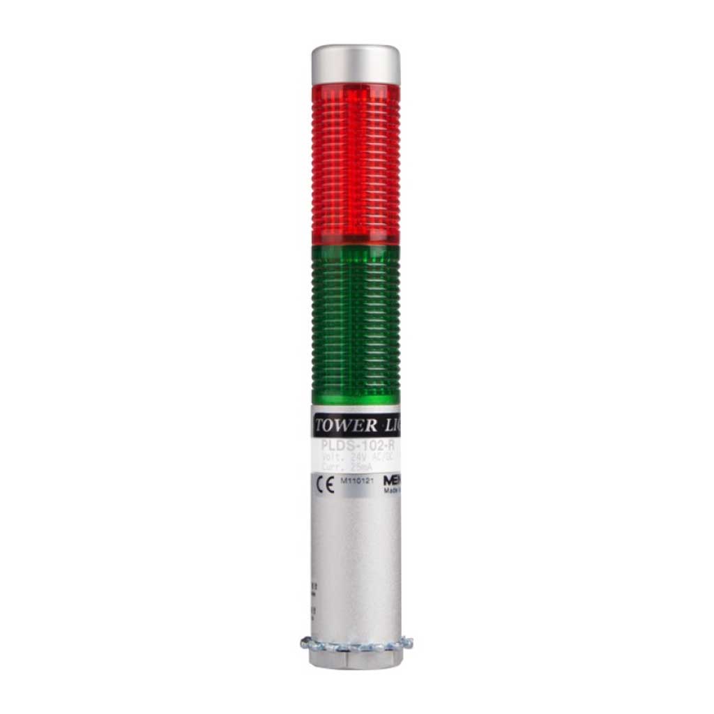 PLDSF-201-RG — TORRETA IND CON LED FLASH 25mm 12VCA/CD ROJO/VERDE POSTE 65mm