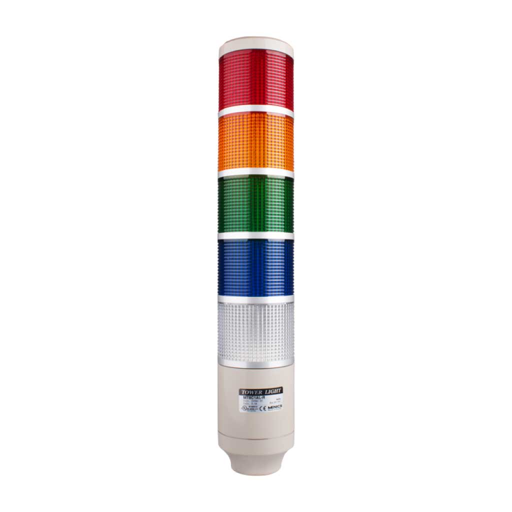 MT8C5AL-5 — TORRETA INDUSTRIAL 24VCA/CD 5 COLORES 85mm CON FLAS