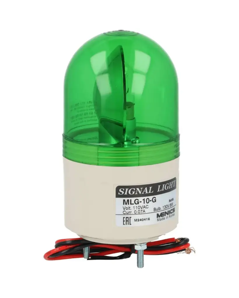 MLG-10-G — FAROLA REVOLVENTE 66MM VERDE 110VCA