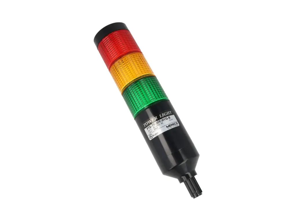 PTE-TF-3FF-RYG-B — TORRETA INDUSTRIAL ROJO, AMARILLO, VERDE90-240VCA CUERPO NEGRO