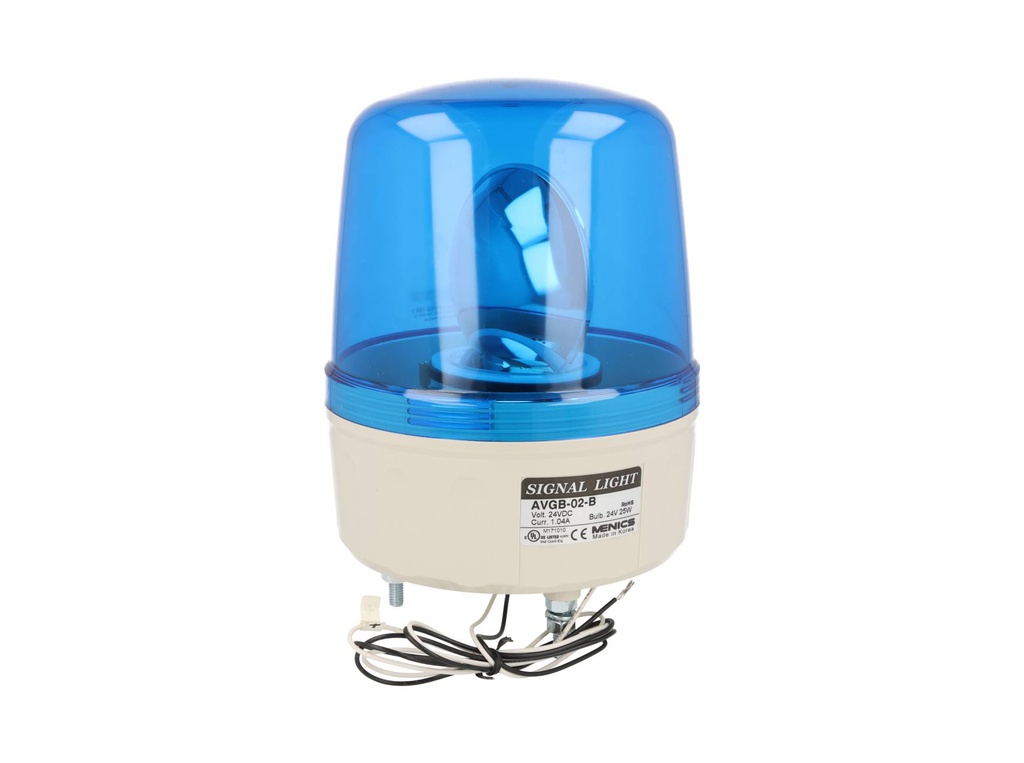 AVGB-02-B — FAROLA INDEPENDIENTE ROTATIVA 135mm CON ALARMA AZUL