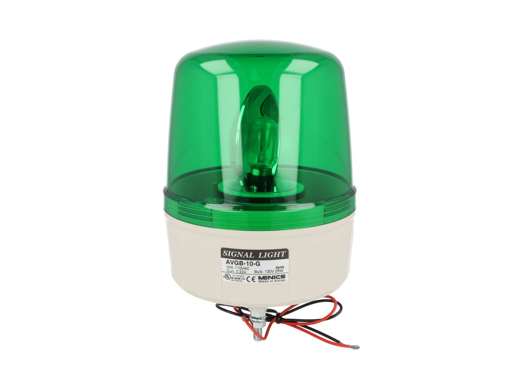 AVGB-10-G — FAROLA INDEPENDIENTE ROTATIVA 135mm CON ALARMA VERDE