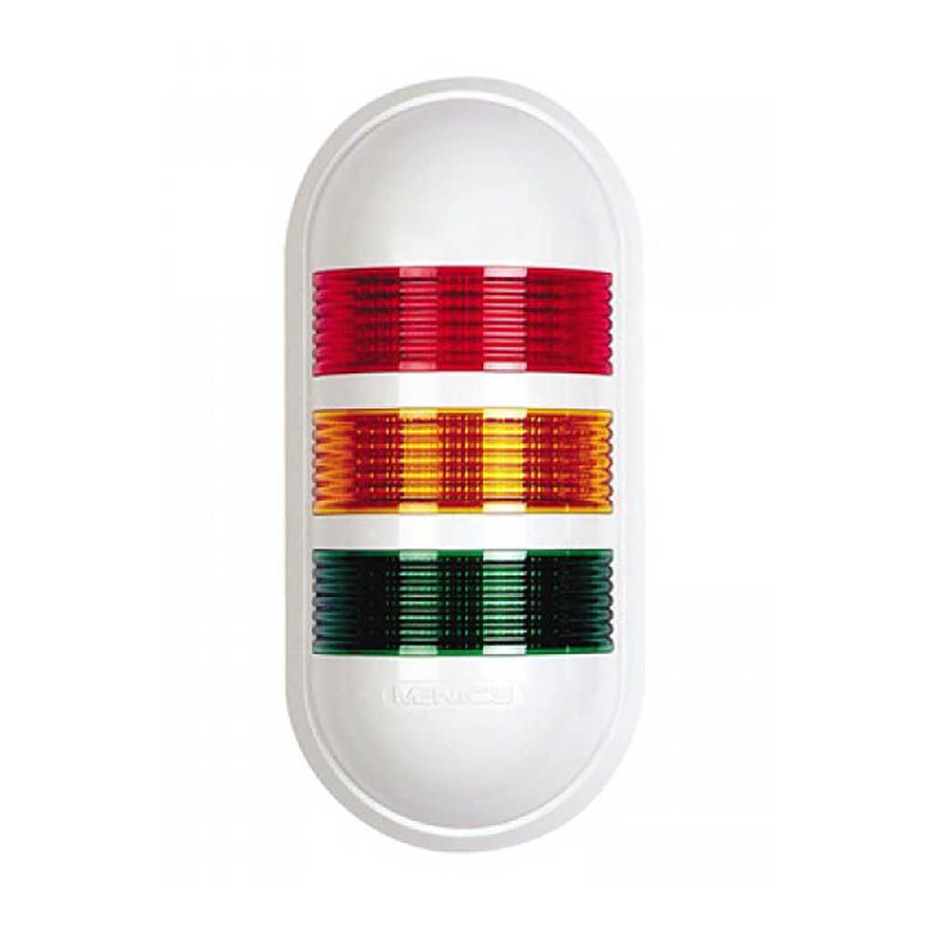 PWEB-3FF-RYG — FAROLA PARA PARED CON BUZZER 90-240VCA VER, AMAR, ROJO