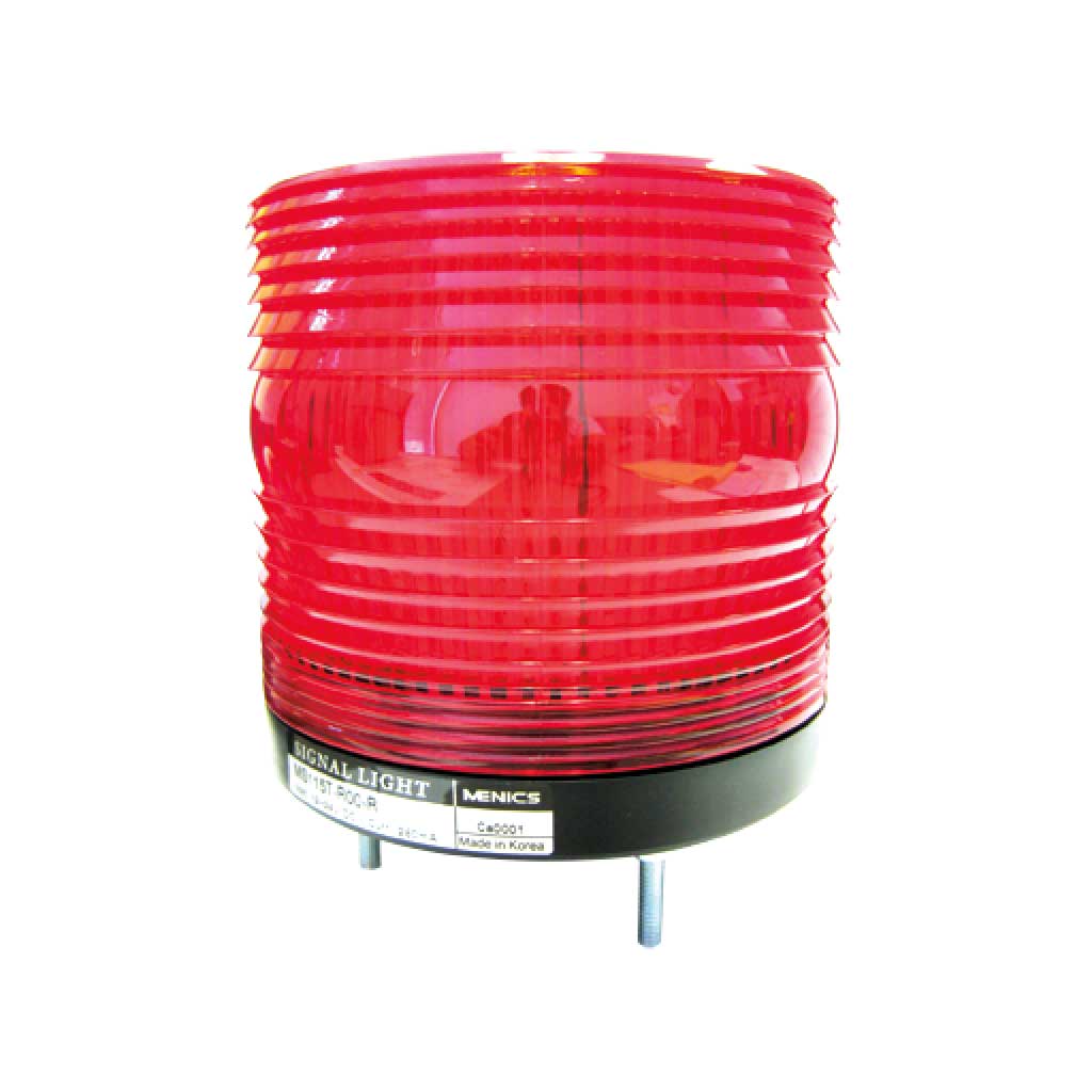 MS115T-RFF-R — FAROLA ROJA LED DE ALTA INTENSIDAD, CONSTANTE, INTERMITENTE Y ROTACION 115mm 90-240VCA